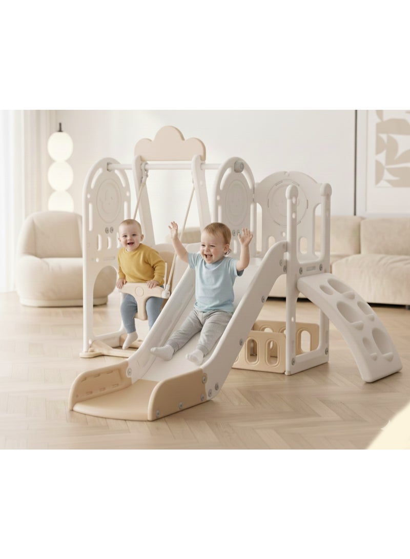 FULL JOY Children's Slide and Swing Set with Basketball Hoop 3*1 ,Indoor and outdoor playground set for toddlers, climbing play set for kids - Image 2